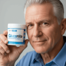 Mark, a middle-aged man, sharing his experience with Gluconite as part of his balanced routine and feeling more in control of his health